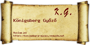 Königsberg Győző névjegykártya
